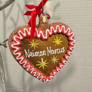 Neiman Marcus gingerbread heart-shaped ornament,  Festive Heart Ornament -